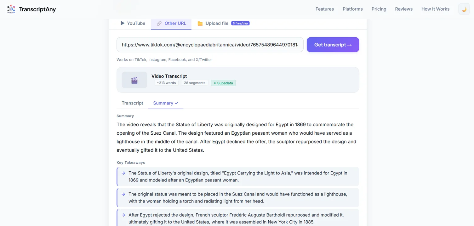 AI-generated summary and key takeaways from a TikTok video
