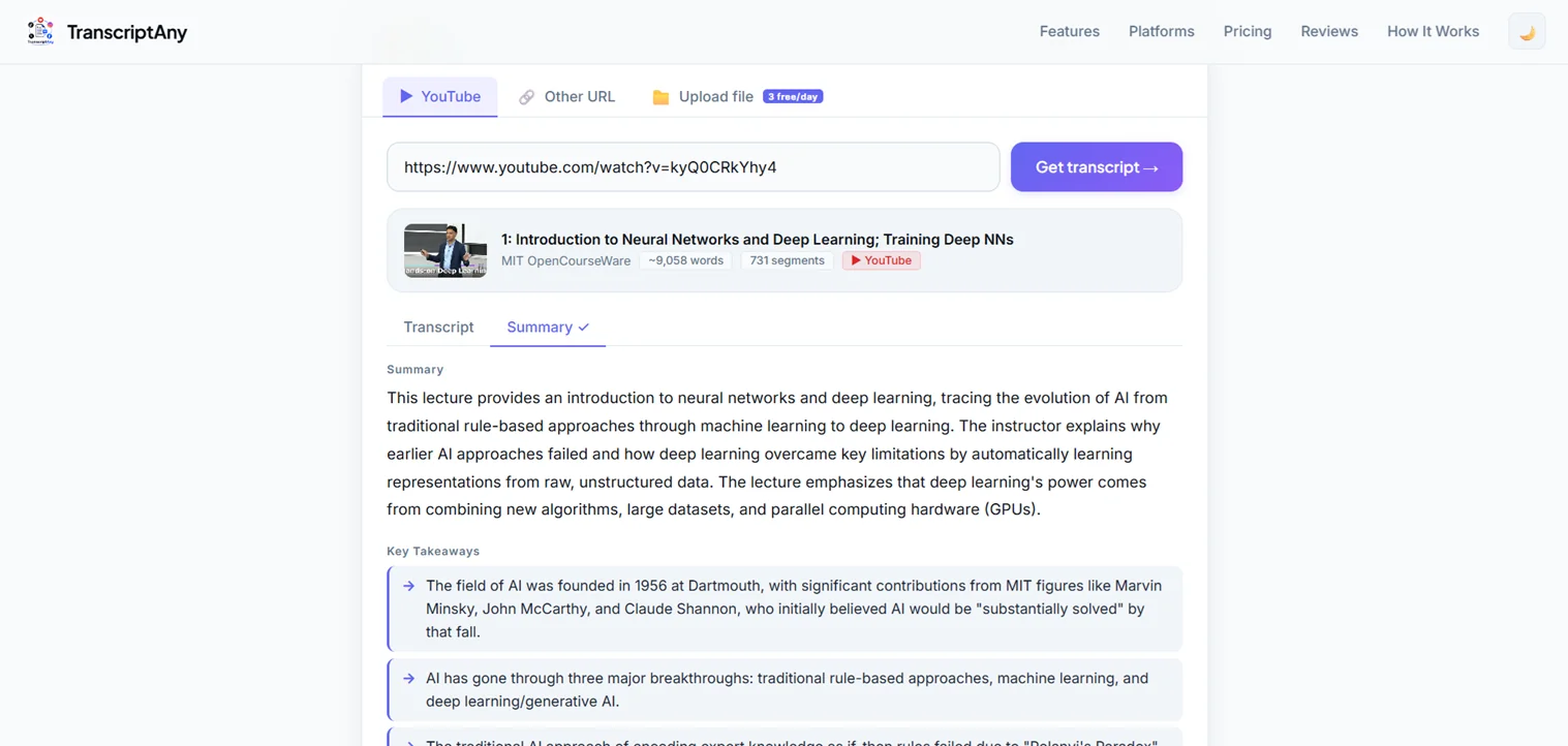 AI-generated summary and key takeaways from a YouTube video